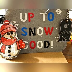 Thirty One Snowman Coin Purse & Up To Snow Good Tablet Cosmetics Etc Bag | NWT